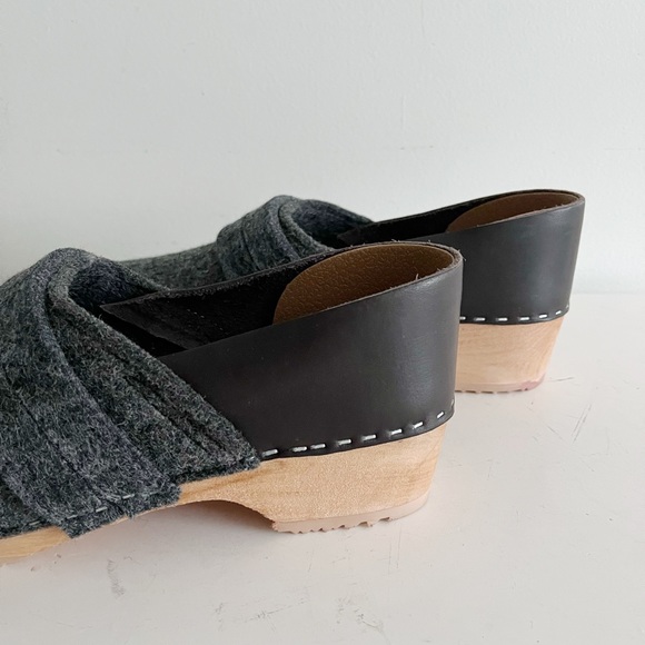 Cape Clogs Felted Wool and Leather Clogs - Size 10/10.5 - Picture 4 of 6